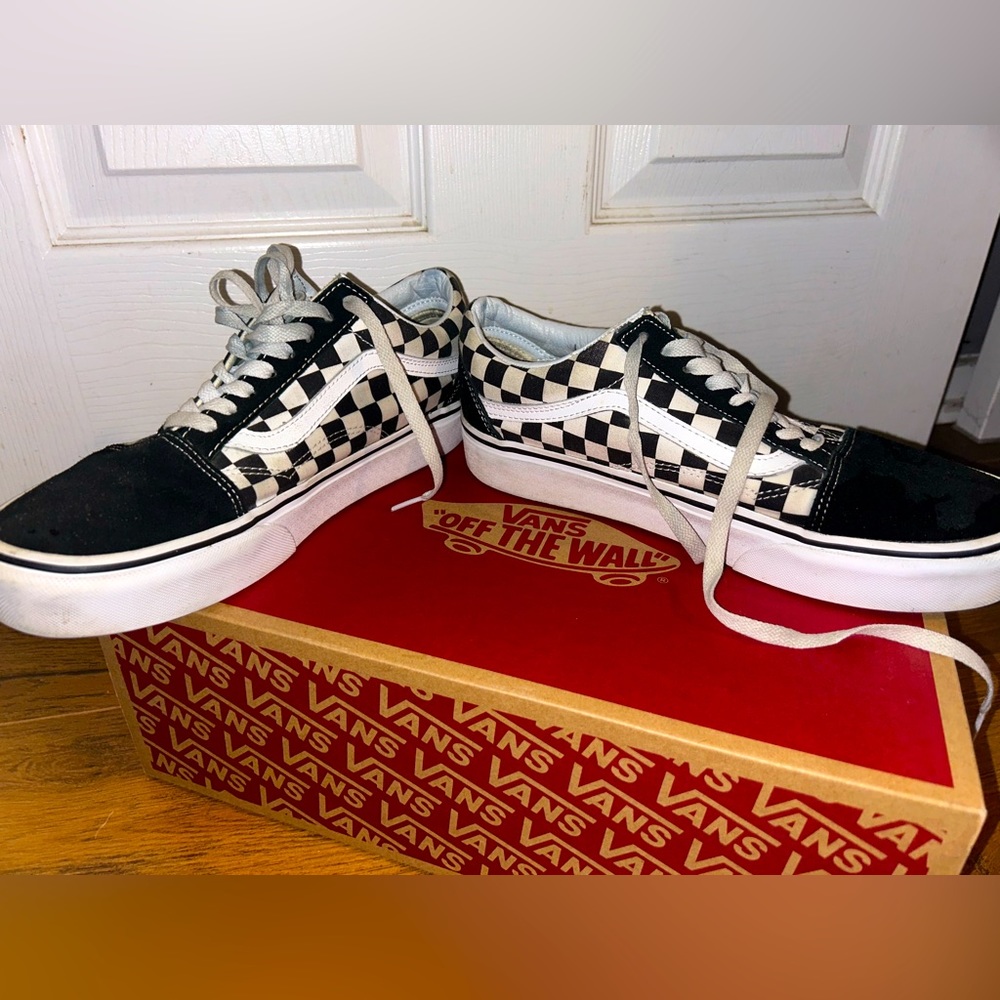 Old Skool Platform Checkered Vans Black/White